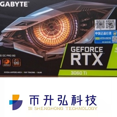 Kartu Grafis Rig Penambangan GIGABYTE 8GB RTX 3060 Ti OC 8 Pin 1750MHz